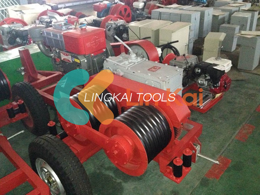 5T Power 9HP Hydraulic Double Capstan Cable Laying Winch Trailer cho các công việc khó khăn