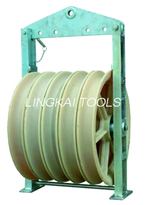 508X75mm 3 Bánh xe nylon đi kèm Khối dây dẫn trên cao