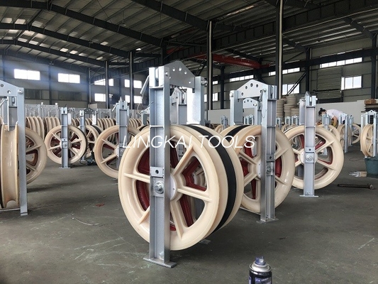 508X75mm 3 bánh xe nylon đi kèm khối chuỗi dây dẫn trên không
